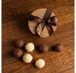 Caixa  Redonda Pequena Madeira com Bombons  120g - Prawer