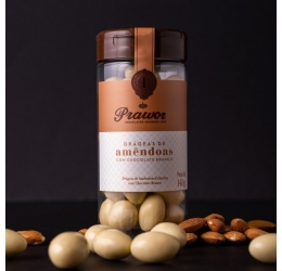 Tubo Drágeas de Amêndoas com Chocolate Branco 140g - Prawer